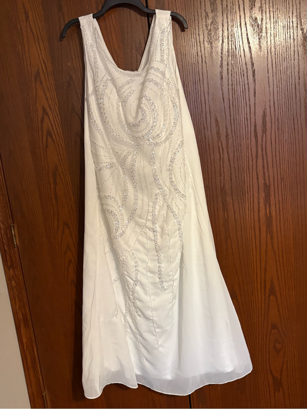 White Embellished Sleeveless Women’s Dress